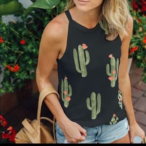 Cactus print tank top